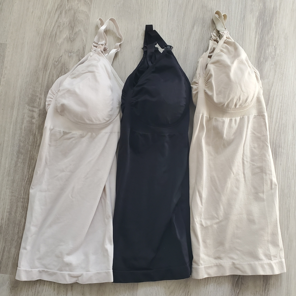 ❤️2/$20❤️ Set of Three - Nursing Camisole in Pale Pink, Black, And Nude/Tan